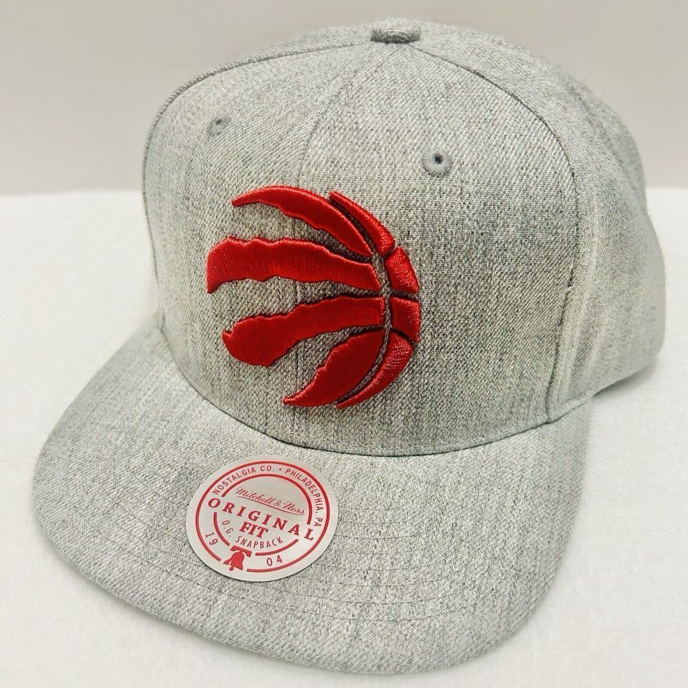 Mitchell & Ness Toronto Raptors Heather Snapback Hat Cap‎ Adjustable Gray NBA